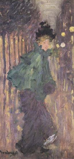 Maurice Prendergast Lady on the Boulevard oil painting image